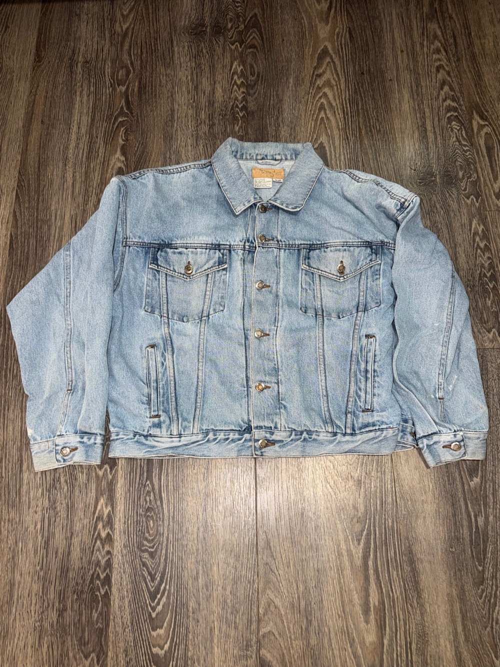 Wrangler Light Blue Denim Jacket - Classic Collar Trucker Size XL